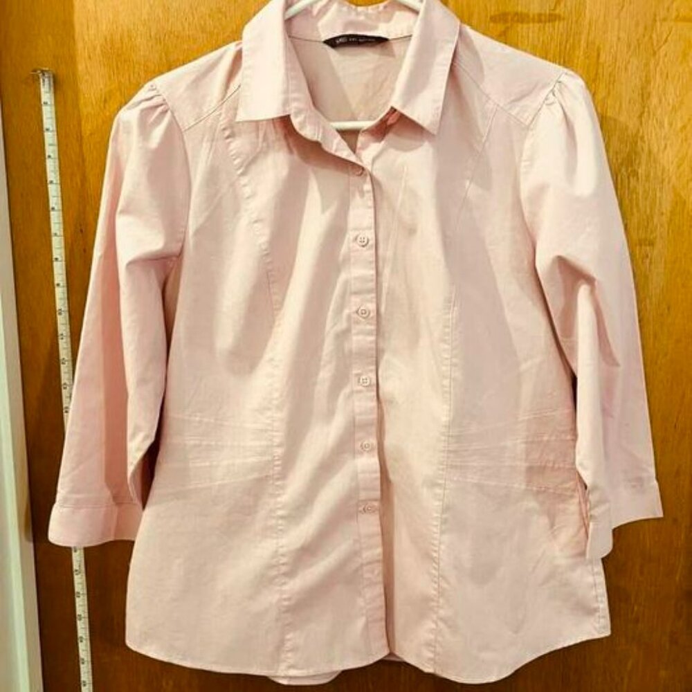 ❤️‍🐻❤Size 10 - MP2575	AAD-D	M&S Collection - Pink 3/4 Sleeve Button-Down Blouse